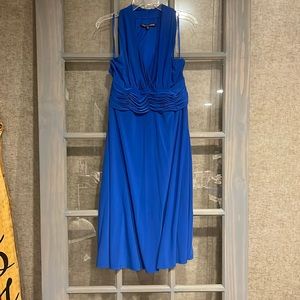 Womens blue sleeveless cocktail dress